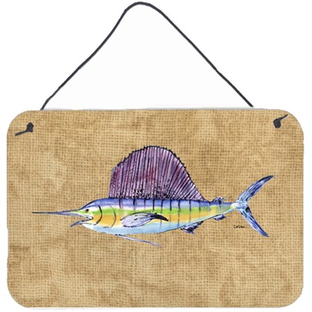 Carolines Treasures 8 x 12 in. Swordfish Aluminium Metal Wall or Door Hanging Print 8813DS812